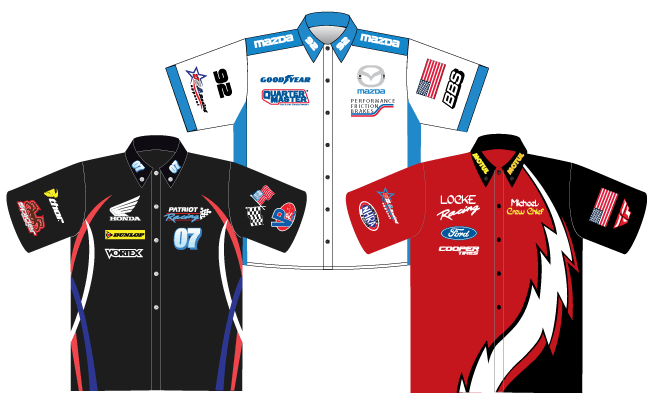 USA Racing Apparel; Racing Apparel and Pit Crew Shirts